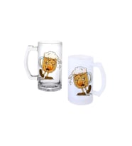 Ghostbastır Design Sarhoş Bira Kulplu Bira Bardağı Buzlu veya Şeffaf Seçenekli 0191