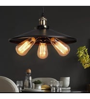 MYLİGHTS  RETRO METAL 40 CM ÜÇLÜ SARKIT AVİZE (Siyah)