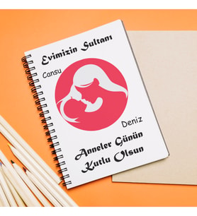 Anneler Günü Tasarımlı Defter Kişiye Özel