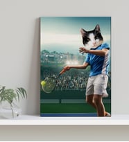 Evcil Dostlara Özel Tenis Oyuncusu Tasarımlı Portre Kanvas Tablo-2