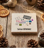 Kişiye Özel Web Tasarımı Uzmanı Bardak Altlığı  Hediyesi (Krem)