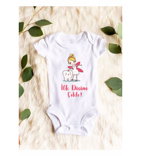 Ilk Dişim Çıktı Baskılı Bebek Body Zıbın
