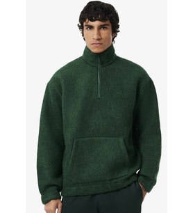 Lacoste Loose Fit 1/4 Zip Men's Cotton Sweatshirt Erkek Bol Kesim Dik Yaka 1/4 Fermuar Sweatshirt Yeşil