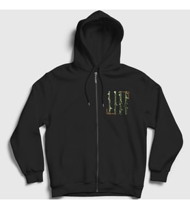 Presmono Unisex Siyah October Rust Type O Negative Fermuarlı Kapüşonlu Sweatshirt 437093tt