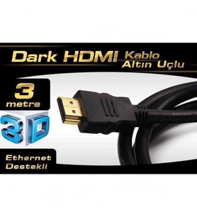 DARK DARK DK-HD-CV14L300A90 HDMI KABLO AĞ DESTEKLİ 3MT Ver1.4 ALTIN UÇLU 3D