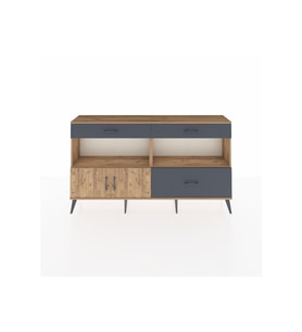 Arges Konsol 2 Raflı 3 Çekmeceli 2 Kapaklı 176x30x99 Çam-Çam/Antrasit