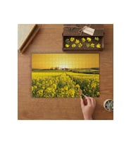 Sarı Çiçek Tarlası Tasarımı 240 parça Ahşap Puzzle Ahşap Kutuda MP09950