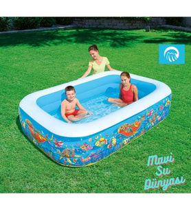 Havuz Jumbo Okyanus Desenli 229 Cm x 152 Cm - Mavi Su Dünyası