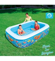 Havuz Jumbo Okyanus Desenli 229 Cm x 152 Cm - Mavi Su Dünyası