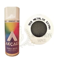 Akçalı Akrilik Sprey Boya METALİK SİYAH (Simli) 400 ml - 359