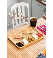 Porsima 2075 6 Bölmeli Bambu Kahvaltı Sunum Tabağı Çerezlik Tabak