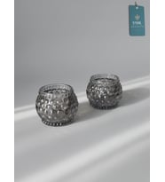 Bubble  2 'li Mumluk ve Tealight Mum Tutucu (Füme)