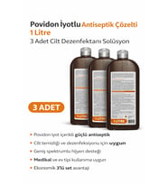 Povidon İyotlu Baticonal Antiseptik Çözelti 1 Litre X 3 Adet Cilt Dezenfektanı Solüsyon