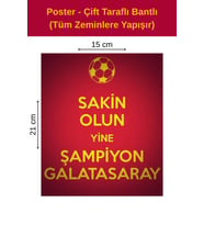 Sakin Olun Poster, Çift Taraflı Bantlı, Tüm Zeminlere Yapışır, (15 x 21 cm).