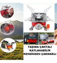 Portatif Mini Kamp Ocağı Katlanır Ayaklı Kendinden Çakmaklı Kartuş Gaz Uyumlu Outdoor Kamp Ocağı