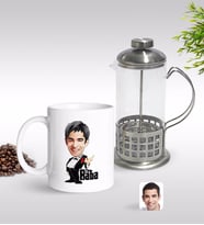BK Gift Kişiye Özel Godfather Baba Karikatürlü Kupa & French Press Seti-1 (Model 1)