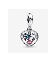 Aile Dönen Kalp Küre Dangle Charm