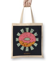 Happy Doughnut Retro Japanese Bez Çanta Uzun Saplı