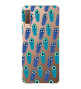 PrintiFy Samsung Galaxy A7 2018 ile Uyumlu 1mm Slim Fit Nazar Boncuğu 4 Baskılı Şeffaf  Kılıf