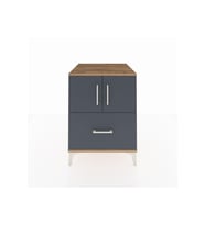 Kronos Komodin 2 Raflı Tek Çekmeceli 2 Kapaklı 60x59x80 Çam-Antrasit