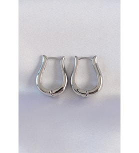 Pirinç Gümüş Renk İçi Boş Gül Küpe 5886 - HPSBYI2584-3256
