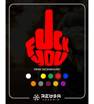 F*ck You Sticker 17x17 Cm Kırmızı