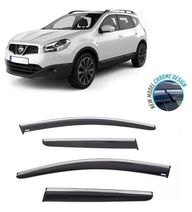 Nissan Qashqai Kromlu Cam Rüzgarlığı 2007-2014 arası Sunplex (Beyaz)