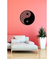 Modern Dekoratif Yin Yang Ahşap Duvar Tablosu