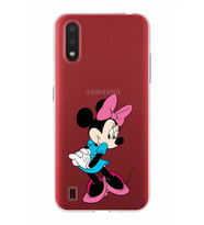 Samsung Galaxy A01  Kapak Minnie Mouse Tasarımlı Şeffaf Silikon Kılıf