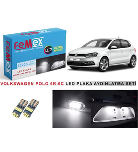 Volkswagen Polo 6r 6c LED Plaka Aydınlatma Ampul Seti FEMEX Parlak Beyaz