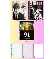 91 days 3 adet defter A4 büyük boy 72 sayfa çizgili_kareli_çizgisiz defter seti