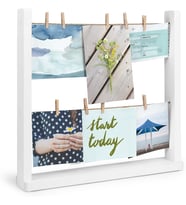 Lexroo 1004415 – 660 Hangit masa-foto tutucu beyaz, ahşap, 34.29 X 33,02 X 6.35 cm