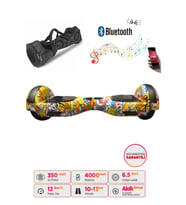 Elektrikli Kaykay Hoverboard Bluetooth Hoparlörlü 6.5 İnç Grafiti D25 - Çanta Hediye