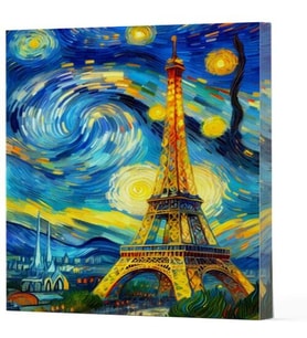 Van Gogh 9 - Eyfel Kulesi Çizgili Yan Boyamalı Defter