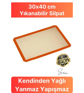 Fırınlanabilir Kendinden Yağlı Silikon Pişirme Matı Profesyonel Silpat Yanmaz Yapışmaz Yıkanabilir
