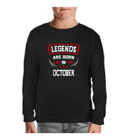 Legends Born in October - Blade Siyah Çocuk Sweatshirt