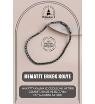 Hematit Doğal Taş Erkek Kolye
