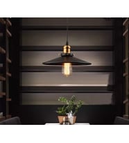 RİOLİGHT RETRO TEKLİ METAL SARKIT AVİZE ÇAP: 40CM (Siyah)