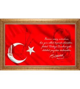 EV İŞYERİ OFİS İÇİN ALTIN ÇERÇEVELİ PASPARTULU TABLO VB548