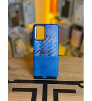 Redmi Note 10S Uyumlu Piksel Desenli ve Deri Detaylı Premium Stil Kılıf (Mavi)