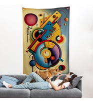 Kandinsky Duvar Örtüsü Minimal Soyut Duvar Örtüsü-7826