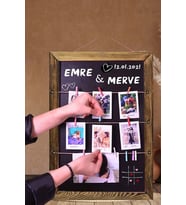 Ahşap Karatahtalı Duvar Fotoğraf Çerçevesi - 35 x 50 cm (Ceviz)