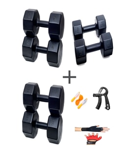 PS SPOR 3 ÇİFT DAMBIL SET 3 KG + 6 KG + 9 KG + ELDİVEN AYARLANABİLİR SAYAÇLI YAY VE ATLAMA İPİ