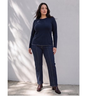LCW Curve İndigo Büyük Beden Slim Fit Kadın Jean Pantolon