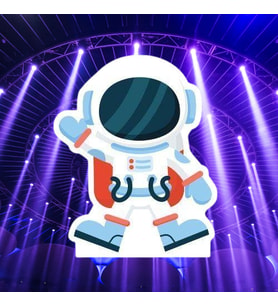 Ayaklı pano Uzay Temalı Astronot 34x28 cm Doğum Günü Aksesuarı