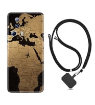 Xiaomi Mi 13 Lite Kılıf Silikon Boyun Askılı İpli Desenli Silikon Map Planet 1656