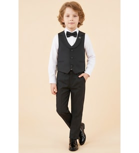 Erkek Çocuk Yelekli 4'lü Takım (Pantolon+Gömlek+Yelek+Papyon) 12662B MODANINO