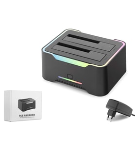 HADRON HDX1790 USB 3.0 HDD/SSD Disk Docking Station SATA 2.5 /3.5 İnç Klonlama Destekli RGB - Siyah