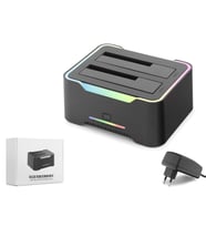 HADRON HDX1790 USB 3.0 HDD/SSD Disk Docking Station SATA 2.5 /3.5 İnç Klonlama Destekli RGB - Siyah