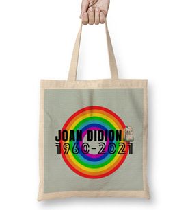 Joan Didion Rip- Vintage Retro Style Bez Çanta Uzun Saplı